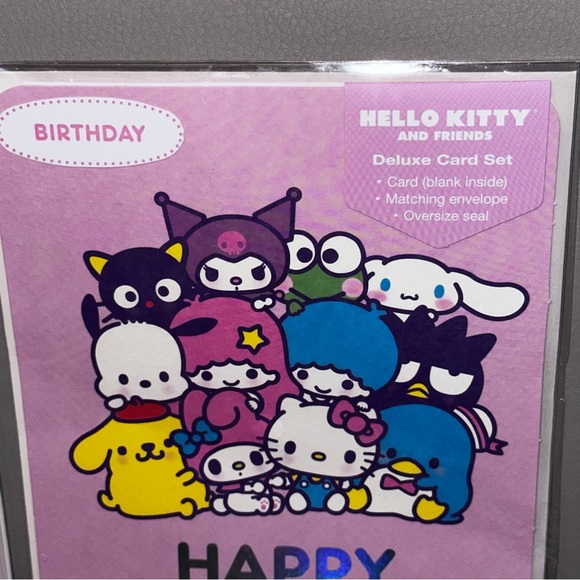 Sanrio Characters Hello Kitty and Friends HAPPY BIRTHDAY Deluxe Card Set of 2 - Picture 2 of 4